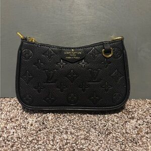Louis Vuitton Black Monogram Empreinte Wristlet Clutch
